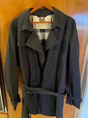 Burberry Brit Men's Black Mid-length Trench Coat - Slim Fit - Size Large (40-42) • $360