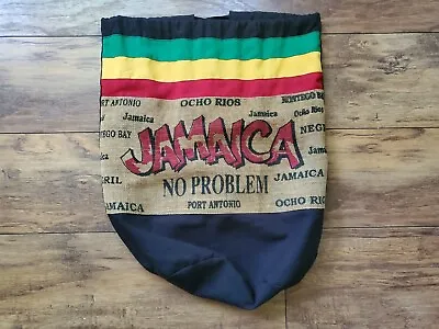 Jamaica No Problem Rasta Drawstring Bag Knapsack Bookbag Unisex  Reggae Backpack • $18