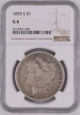 1893-S Morgan Dollar G-6 NGC Certified • $3995