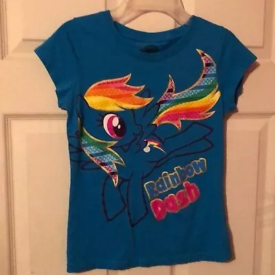 My Little Pony Rainbow Dash Blue T-Shirt Girls L 10/12 • $11