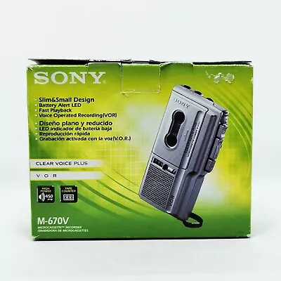 £97.50 • Buy Sony M-670V Clear Voice Plus Microcassette Recorder Complete With Box & Tapes
