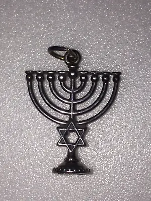 Vintage .925 Sterling Silver Menorah Pendant Signed • $26