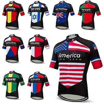 2023 Countries Team Cycling Jersey Reflective Men's Bike Cycle Shirt Top S-5XL • $17.85