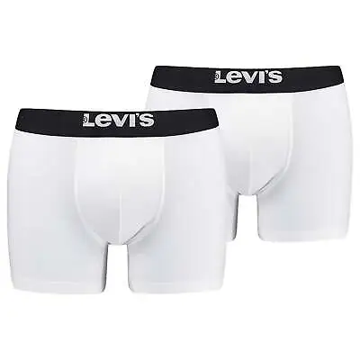 Levi's 2 Pack Solid Basic Boxer Brief - White/Black • £18.95