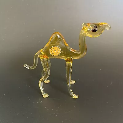 Vintage Murano Art Glass Dromedary Camel Sculpture Yellow Amber Miniature • $32.20