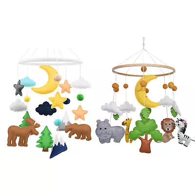 Babies Mobile For Crib Forest & Jungle Animal Babies Nursery Mobiles Soft Wooden • $17.01