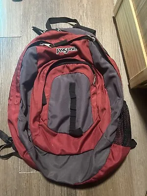 Vintage JANSPORT  Backpack School Book Bag Rust Red Hiking  - SEE PICS HAS TEAR • $16