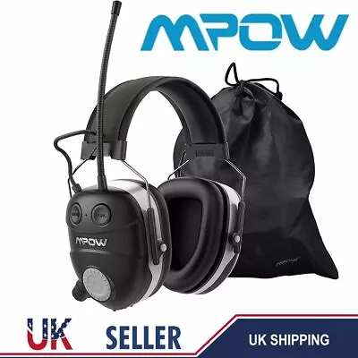 Mpow Bluetooth Ear Protection Ear Muffs Ear Defender Shooting AM/FM Radio Audio • £40.84