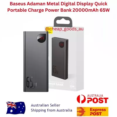 Baseus 65W Dual USB Portable Battery Charger Quick Charging External Power Bank • $73