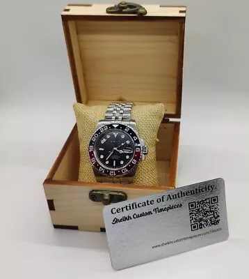 £250 • Buy BNIB Custom Made Bespoke Seiko NH34  Coke  GMT Master Inspired Homage Mod Watch