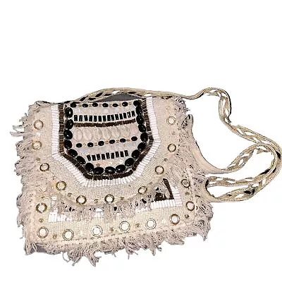 Rare Vintage ANTICA SANTORIA Embroidered Shell Shoulder Bag; By Giacomo Cinque • $100