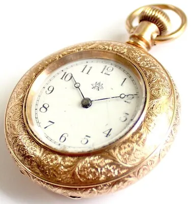 £105 • Buy Antique - Waltham - Pocket Watch - American Made - Gold Plated - Vintage