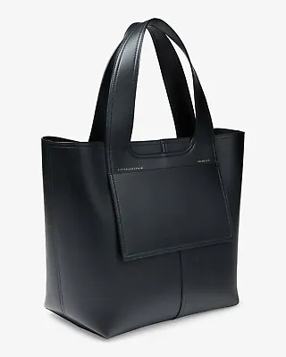 Victoria Beckham Large Leather Apron Tote Zip Top Black $1200 • $399.99