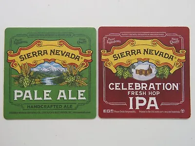 Beer Coaster: SIERRA NEVADA Brewery Pale Ale & Celebration Fresh Hop IPA ~ Chico • $12.56