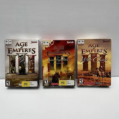 Age Of Empires 3 + War Chiefs + Asian Dynasties Game For Mac Macsoft Big Box • $170