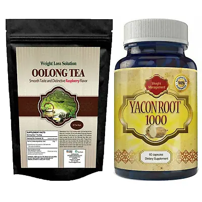 Herbal Oolong Tea Bags Yacon Root 1000 Fat Burner Weight Loss Dietary Capsules • $33.29