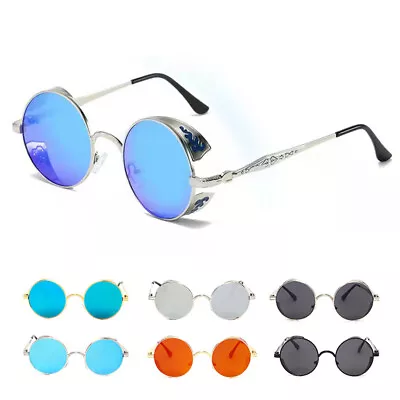 Vintage Steampunk Sunglasses Men Women Gothic Classic Hippie Round Sun Glasses • $12.99