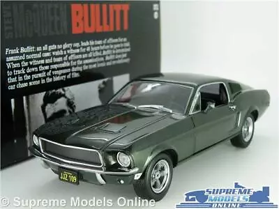 £54.99 • Buy Ford Mustang Bullitt Model Car 1:24 Scale Green Mcqueen 1968 Large Greenlight K8