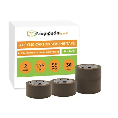 Brown Box Sealing Packing Tape 2 X55 Yards 36 Rolls 1.75 Mil Dispenser Refill • $46.19