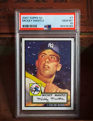 🔥🔥 2007 Topps MICKEY MANTLE Starry Night #7 PSA 10  '52 1952 Rookie Rc RARE! • $1399