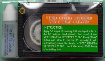 VHS-C Video Head Cleaner With Cleaning Fluid VP-202 CL175 PM63010 44-1231 • $11.99