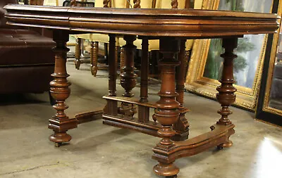 Antique Table Dining Square French Dark Wood Tones 19th C.  1800s!! • $999