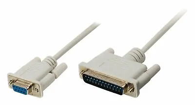 Serial Cable 25 Pin Male To 9 Pin Female D-SUB DBM25 DBF9 Cable Lead 2m • £9.92