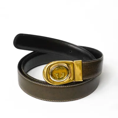 Vintage 80's Gucci Men's Reversible Belt  Brown / Black Size 95100105cm  • $70