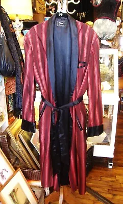 Vintage 1940's 1950's Men's Smoking Jacket Robe By Bond Fifth Avenue/L Or XL • $148