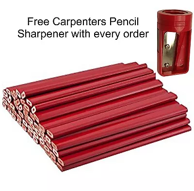 Bulk Carpenters Pencils 144 + Free Carpenters Pencil Sharpener Fast Delivery Aus • $49.95