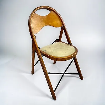 Wooden Folding Chair 1930s Vintage Lodge Style Seat Adirondack Bentwood Beech • $75