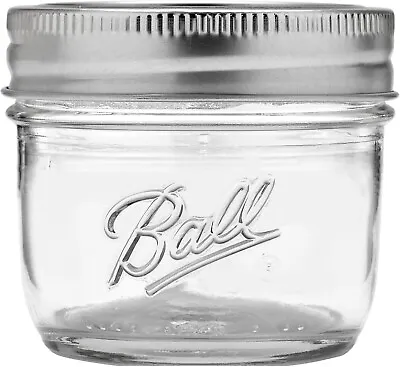 Jarden Ball (R) Smooth Sided Canning Jars 12/Pkg 4oz Quarter Pint Regular Mouth • $32