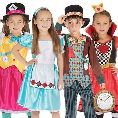 £9.99 • Buy Wonderland Fairy Tale Kids Costumes Boys Girls World Book Day Character Costumes