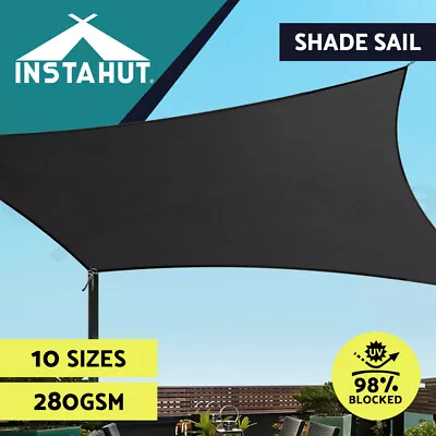 Instahut Sun Shade Sail Cloth Shadecloth Awning Canopy Rectangle Square 280gsm • $45.95