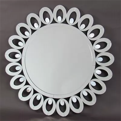 Mother Of Pearl Sun Mirror With Clear Glass Frame 31.5 Wx31.5 H • $245.81