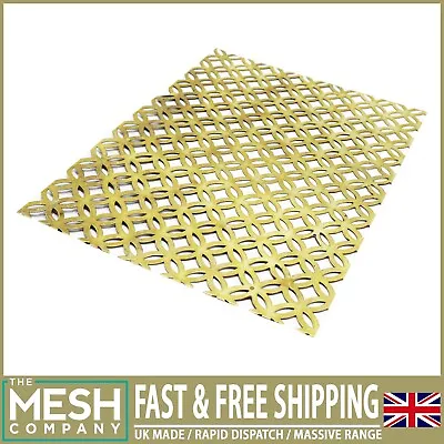 Elegant Brass Radiator Grille Perforated Metal Mesh Sheet Fancy Club/Ring/Cross • £9.99