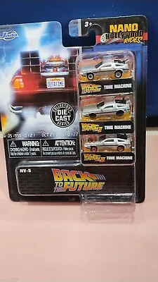 Nano Hollywood Rides Back To The Future Time Machine 3 Pack Diecast • $11.19