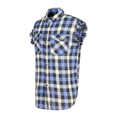 Men's  Plaid Flannel Casual Shirt– 100% Cotton Lightweight  Sleeveless Shirt • $19.99