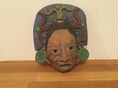 £25 • Buy Aztec Mayan Clay Ceramic Mask Wall Decor Hand Made
