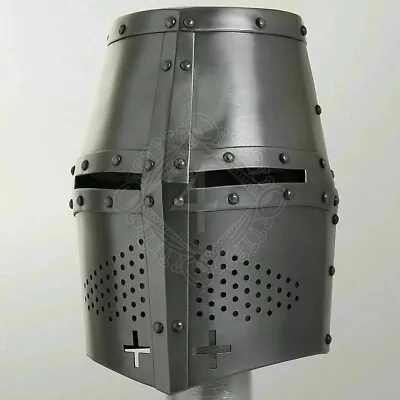 Larp Medieval Helmet Great Helmet Knight Templar Crusader Christmas Gift • $56.90