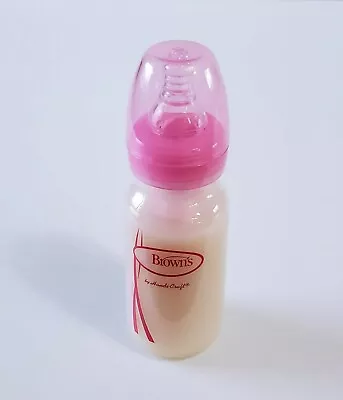 £10.70 • Buy Pink Dr. Brown's 4oz Reborn Baby Fake Formula/Milk Bottle!