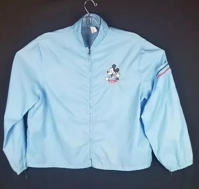 $35.78 • Buy Vintage 80's 90's Walt Disney  Nylon Embroidered MICKEY MOUSE Windbreaker Jacket