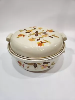 HALL China AUTUMN LEAF Mary Dunbar Jewel Tea Covered Casserole Round W/Lid 2 Qt. • $24.95