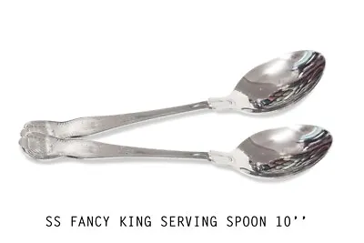 £5.99 • Buy 2 X Stainless Steel Large Serving Spoon Kings Pattern - Premium Quality 10 Inch