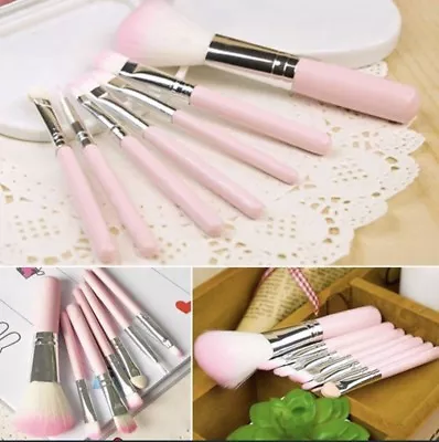 7 Pcs Professional Wood Pink Makeup Brushes • $15