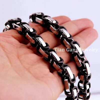 Width 4/6/8mm Multi-colored Stainless Steel Byzantine Chain Mens Womens Necklace • $9.49