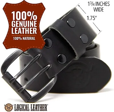 Logical Leather Men's Work Belt Heavy Duty Genuine Full Grain Leather 32  Waist • $17.99