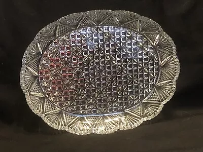 Mikasa Lead Crystal 12  Oval Serving Platter Or Vanity Tray Georgian Cut • $15