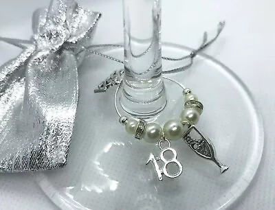 £2.99 • Buy 18th/21st/30th/40th/50th/60th/70th/80 Birthday Gift Wine Glass Charms Table Dec
