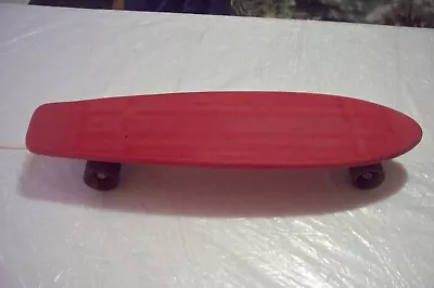 Vintage Unidentified 21.5  Red Plastic Body Skateboard • $15.95